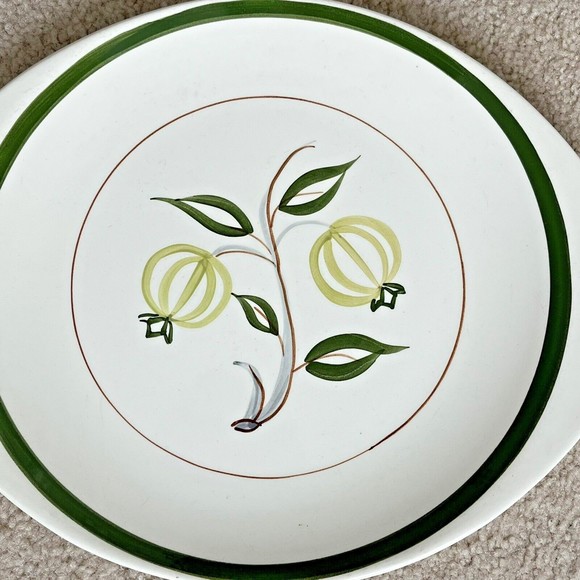 Small Platter Blue Ridge Southern Potteries Tab Handled Rare Forest Fruit - Picture 2 of 9